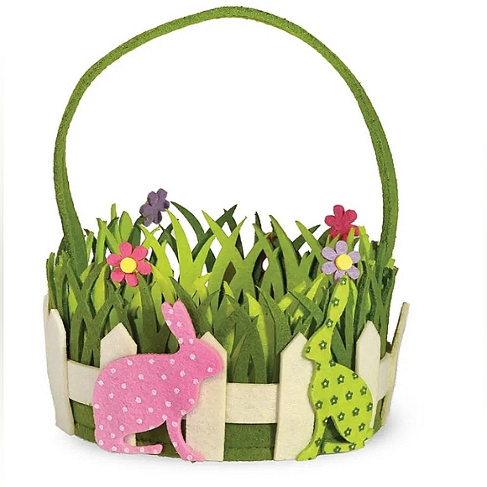 🎉HP🎉 Polka Dot Felt Spring Bunny Easter Basket